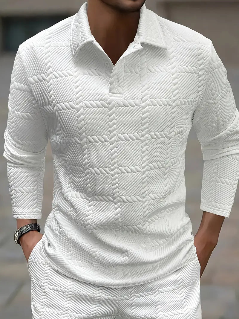 Herren Langarmhemd Taillierte Passform Knitterfrei Business 1