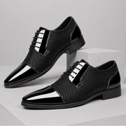 Chaussures Oxford pour homme à bout étroit, à lacets, de ville, avec talon contrecollé