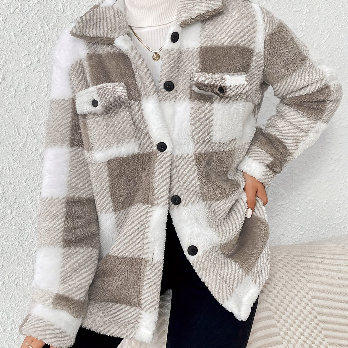 Karojacke Damen | Knopfleiste & Klassischer Kragen 12