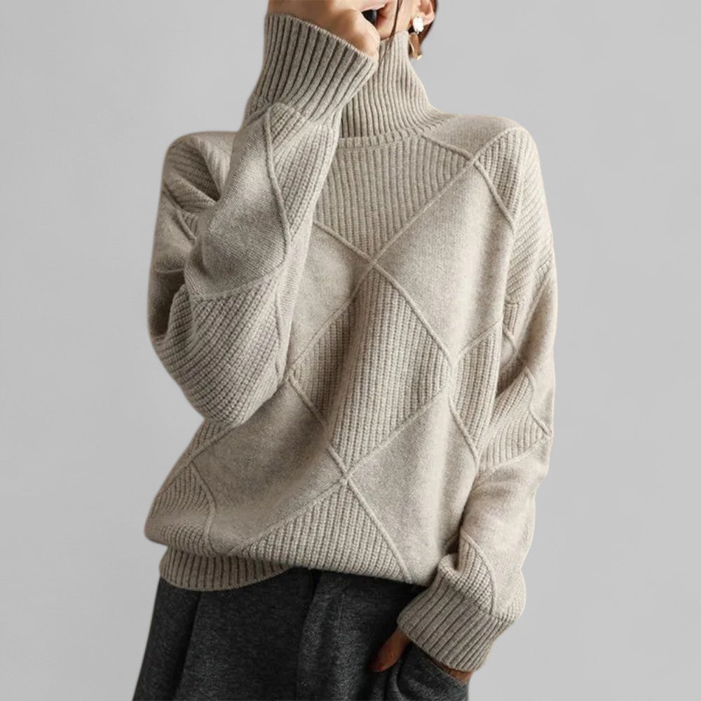 Oversized Pullover Damen | Rollkragen & Musterdesign 4