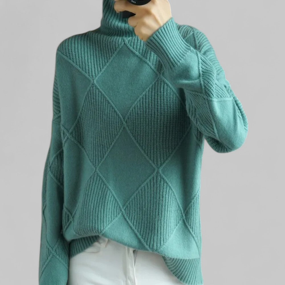 Oversized Pullover Damen | Rollkragen & Musterdesign 10