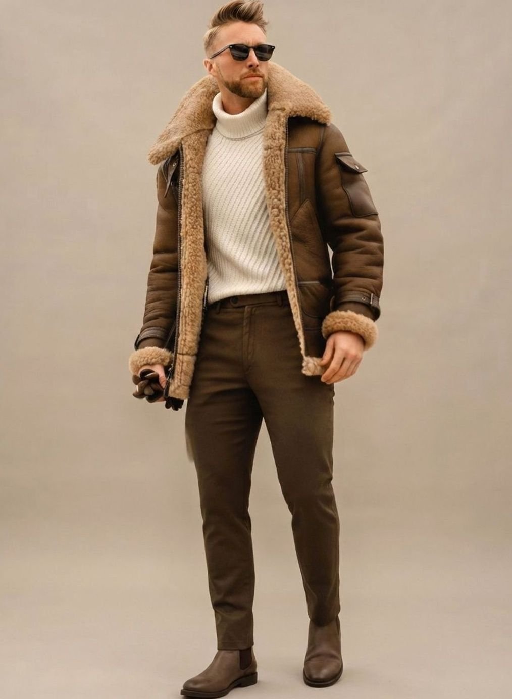 Winterjacke Herren | Gefüttert mit Kunstfell 2