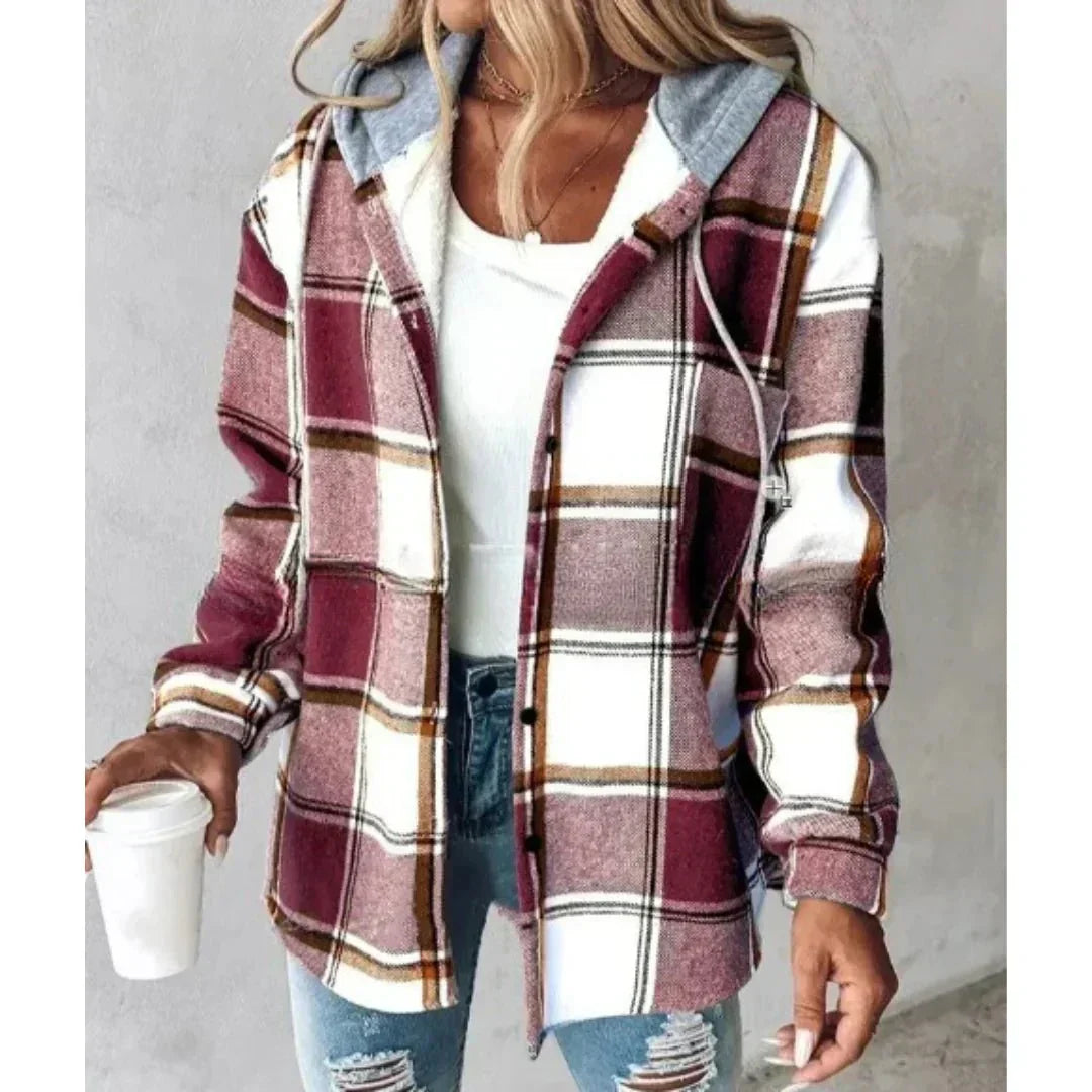 Karo Hoodiejacke Damen | Warm & Bequem 2