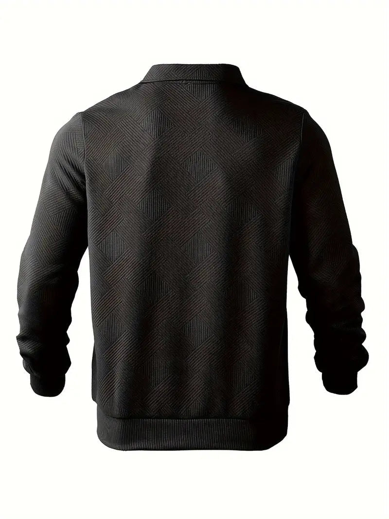 Pullover Herren | Geometrisches Muster mit Reißverschluss