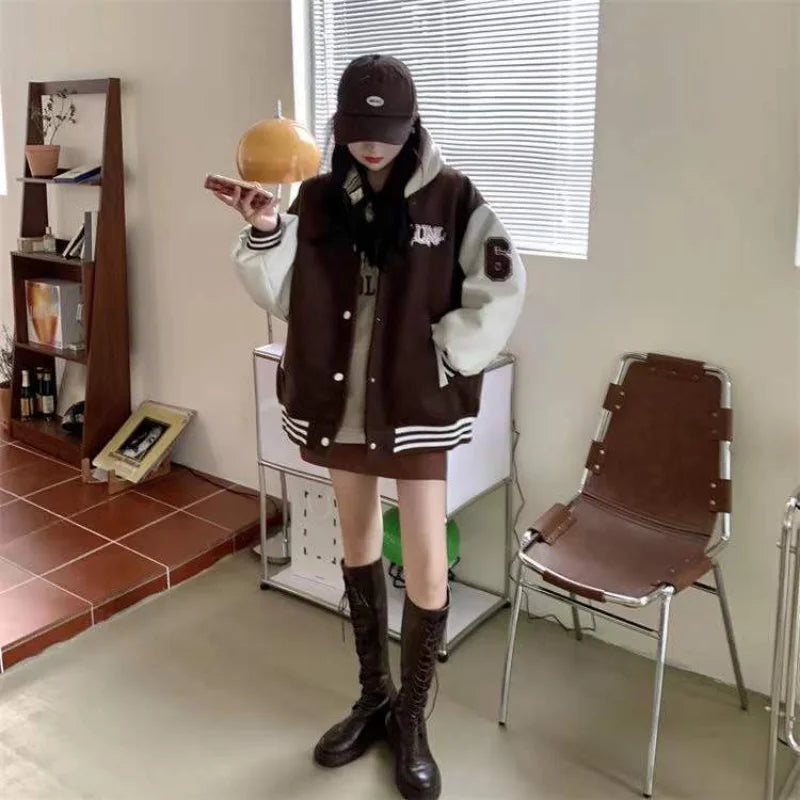 Lozenda - Damen Oversized Varsity Jacke