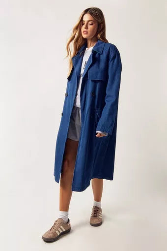 Lozenda - Lässige lange Jacke für Damen