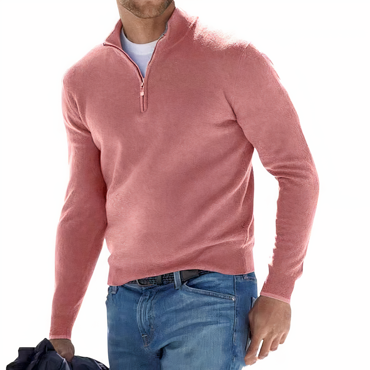 Lozenda - Pullover mit V-Ausschnitt und Reißverschluss