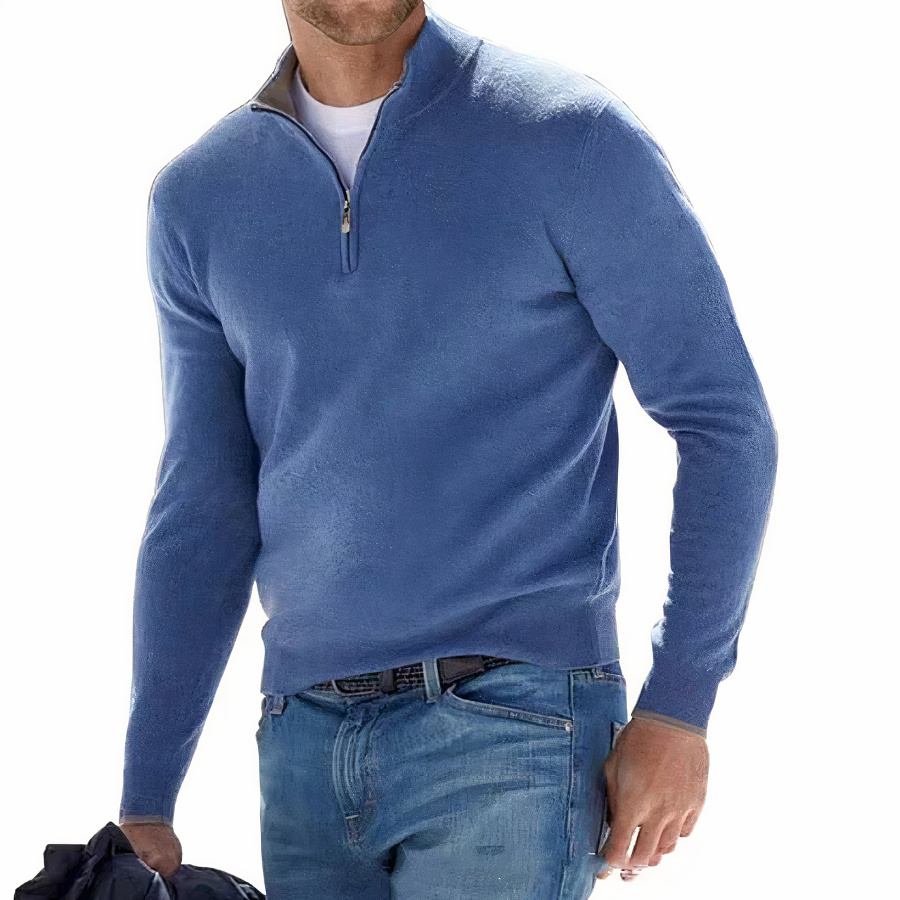 Lozenda - Pullover mit V-Ausschnitt und Reißverschluss