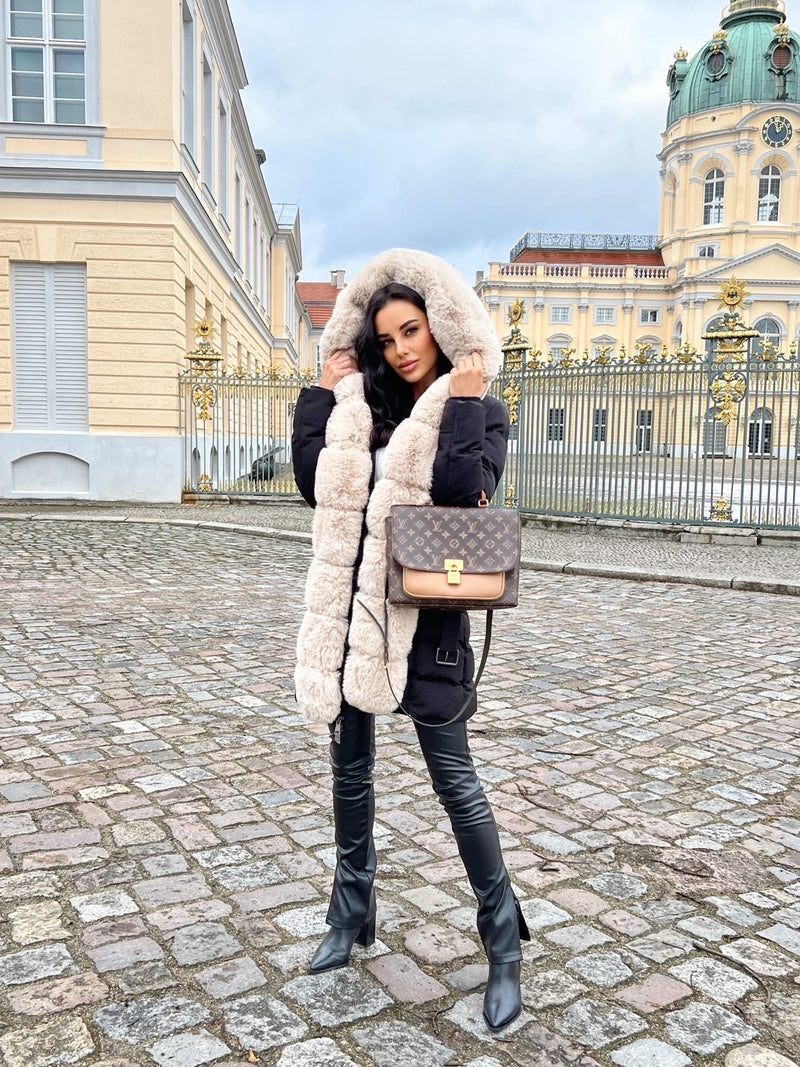 Lozenda - Stylische Kapuzenjacke mit Gürtel